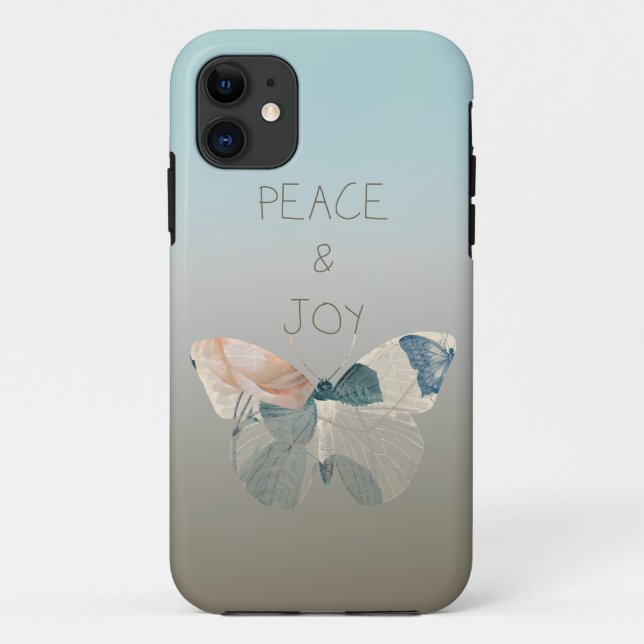 Peace and Joy Butterfly Case-Mate iPhone Case (Back)