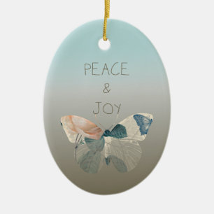 Peace and Joy Butterfly Ceramic Tree Decoration