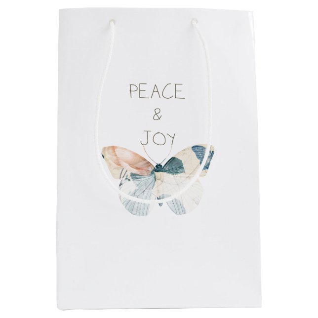 Peace and Joy Butterfly Medium Gift Bag (Front)