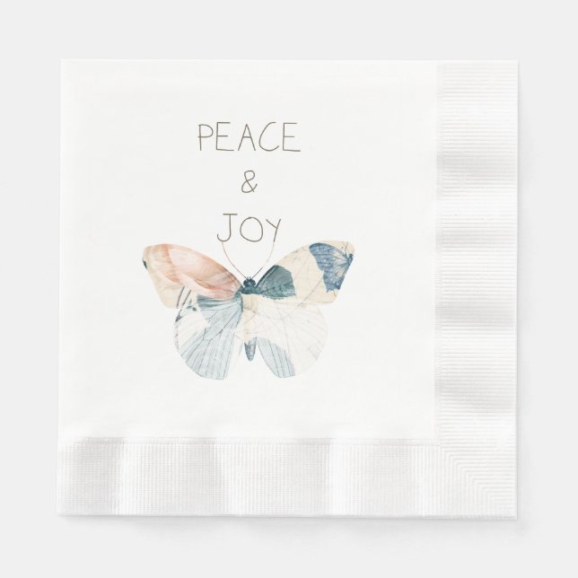Peace and Joy Butterfly Napkin (Front)