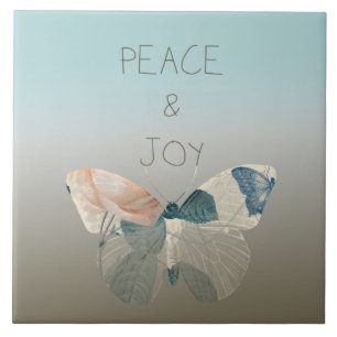 Peace and Joy Butterfly Tile
