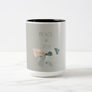 Peace and Joy Butterfly Two-Tone Coffee Mug