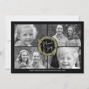 Peace and Joy Christmas Photo Card - style2