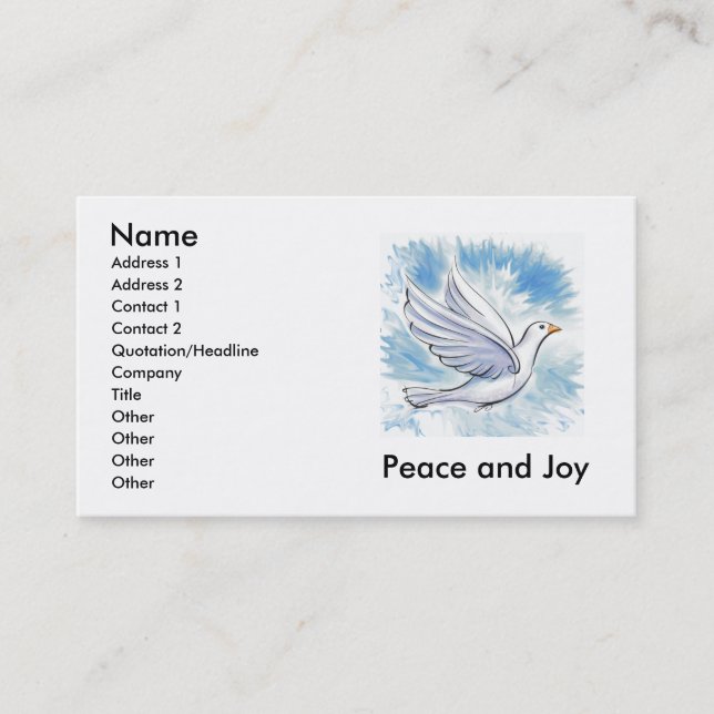 Peace and Joy Dove Cards (Front)