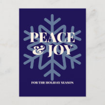 Peace and Joy for the Holiday Season Typography