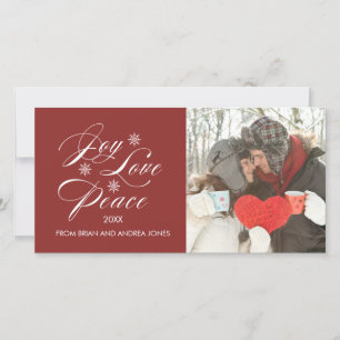 PEACE AND JOY   HOLIDAY PHOTO CARD