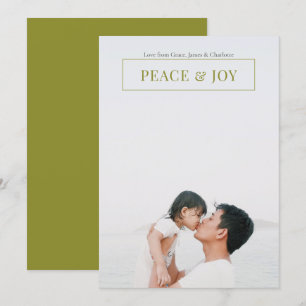 Peace And Joy Modern Christmas Green Card