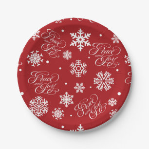 Peace and joy paper plate