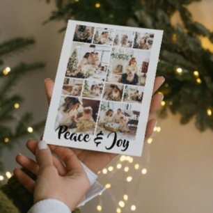 Peace and Joy Photo Christmas Personalized Holiday Card