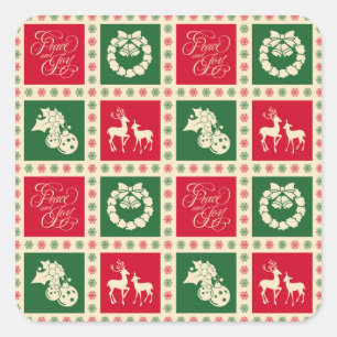 Peace and joy square sticker