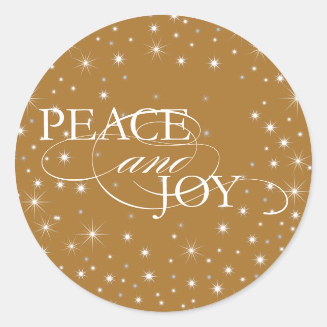 Peace and Joy - Stars - Sticker, Seal (Front)