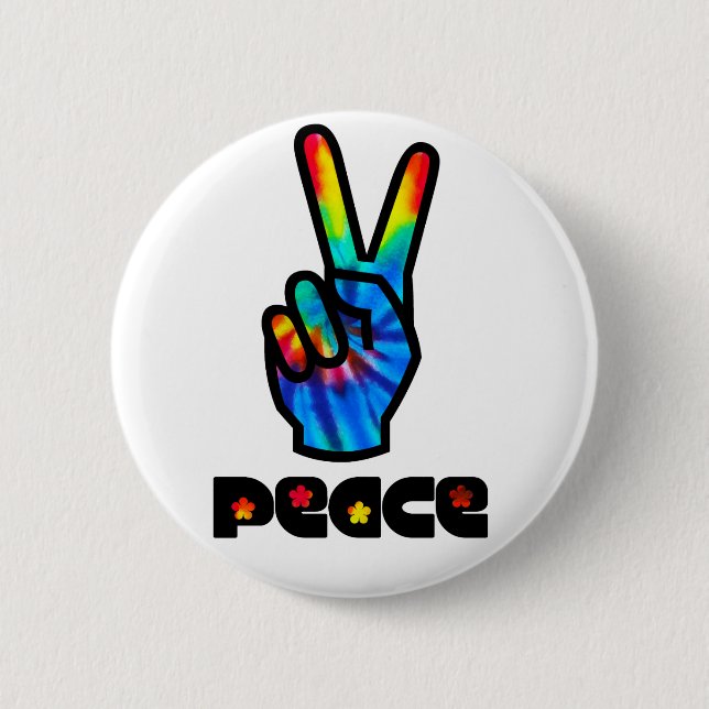 Peace and Love 6 Cm Round Badge (Front)