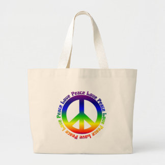 Peace and Love all around Large Tote Bag
