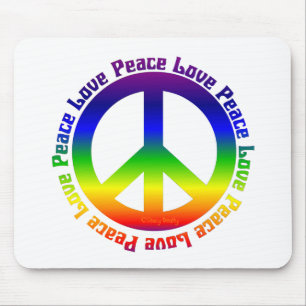 Peace and Love all around Mouse Mat
