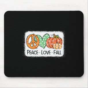 Peace and Love and Fall Pumpkin Autum Happy Fall T Mouse Mat