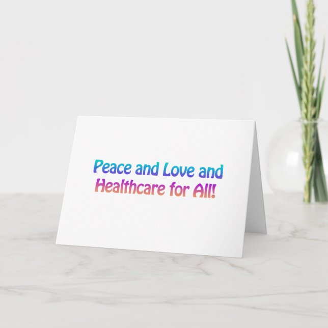 Peace and Love and Healthcare for All Holiday Card (Front)