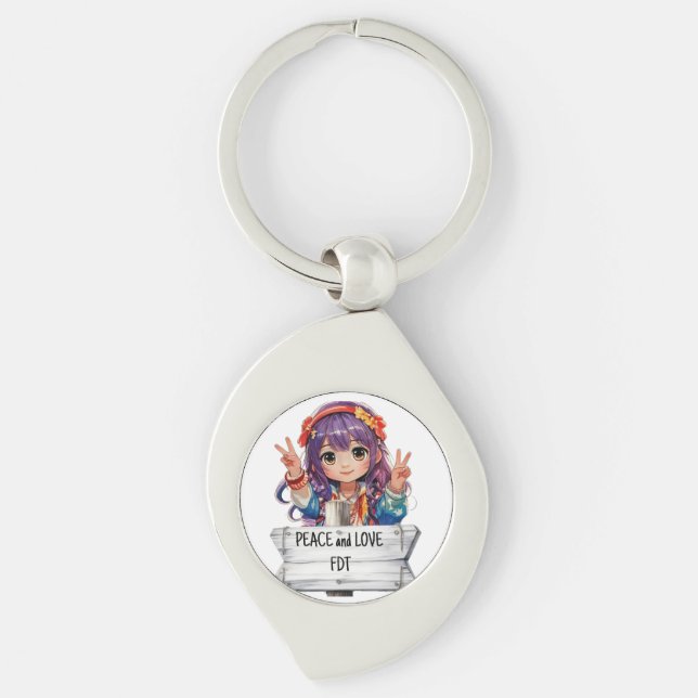 Peace and Love Anti Trump Merch Key Ring (Front)