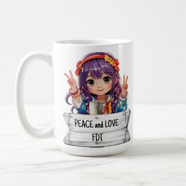 Peace and Love Anti Trump Merch Mug (Left)