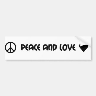 Peace and Love bumper sticker