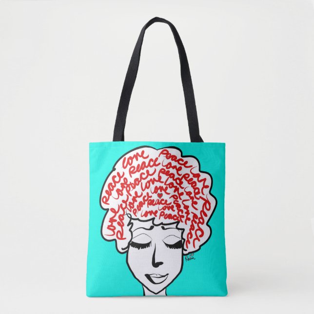 Peace and Love Canvas Bag (Front)
