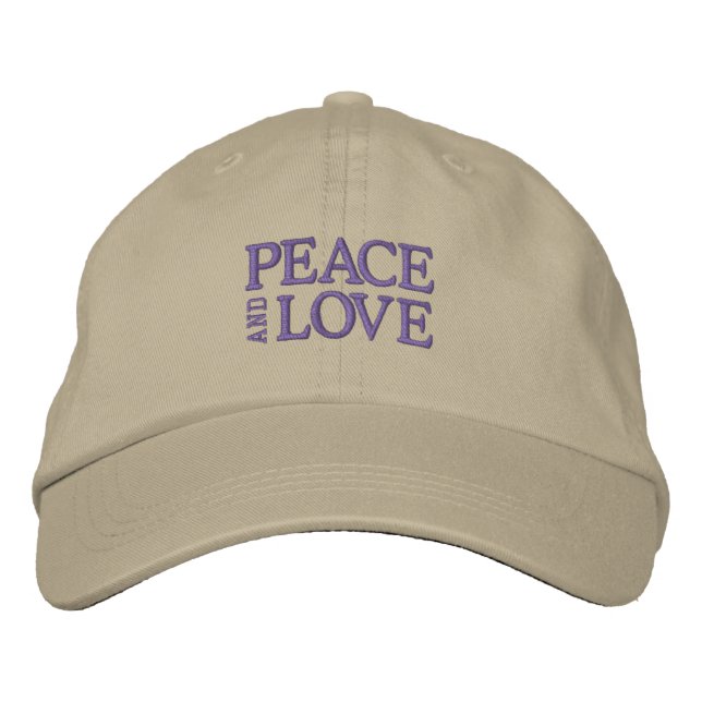 PEACE AND LOVE cap - Adjustable fit. (Front)