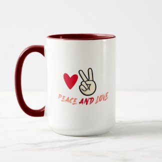 Peace and Love Combo Mug | Heart and Peace Sign 