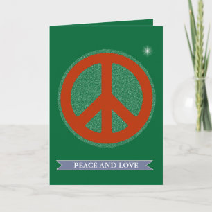 peace and love, cool wishes holiday card