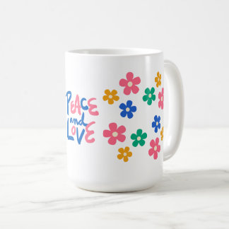 Peace and Love Floral Mug