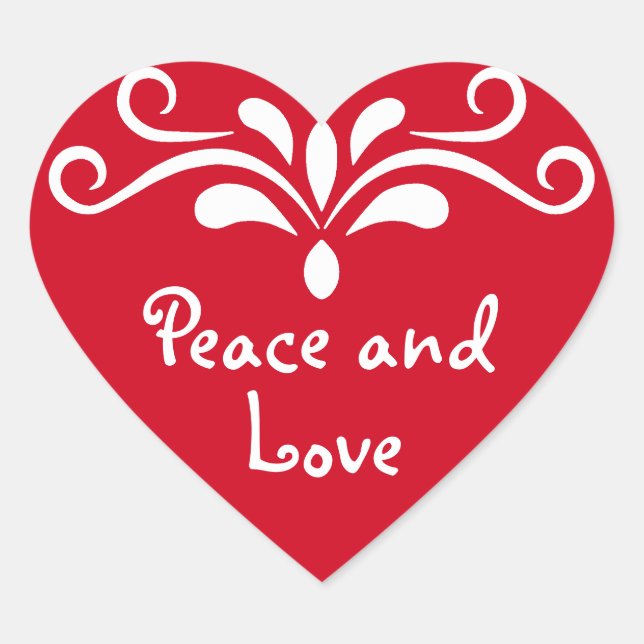 Peace and Love for Christmas Heart Sticker (Front)