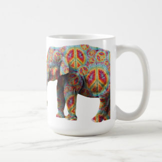 Peace and Love Hippie Elephant Mug
