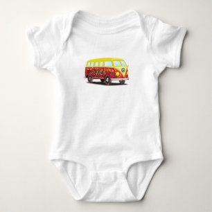 Peace and Love Hippy Bus Baby Bodysuit