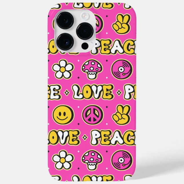Peace and Love Hippy Style Case-Mate iPhone Case (Back)