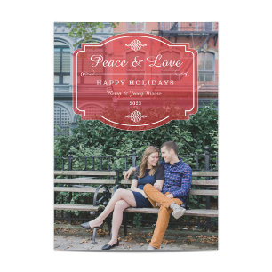 Peace and Love Holiday Photo Card