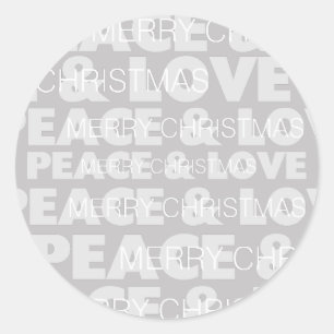 Peace and Love Holiday Round Sticker