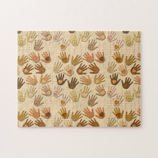 PEACE AND LOVE IN HANDS JIGSAW PUZZLE