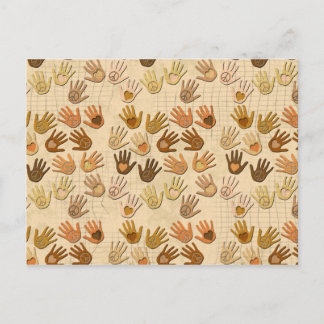 PEACE AND LOVE IN HANDS POSTCARD