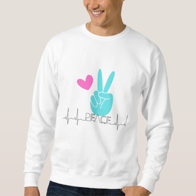 Peace and love men's  sweatshirt (Front)