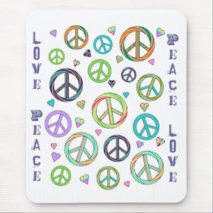 Peace and Love Mouse Mat