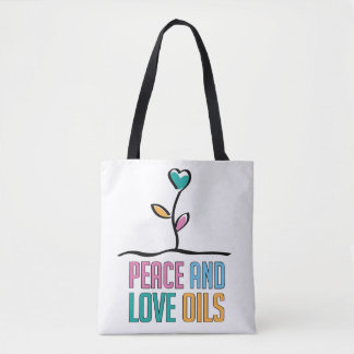 Peace and Love Oils All Over Print Tote Bag