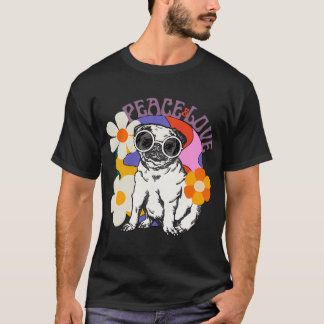 Peace and Love Pug T-Shirt