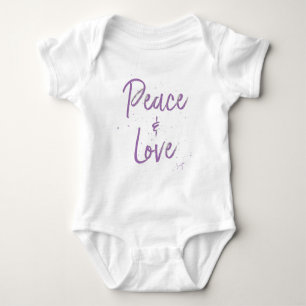 PEACE-and-Love-Purple Baby Bodysuit