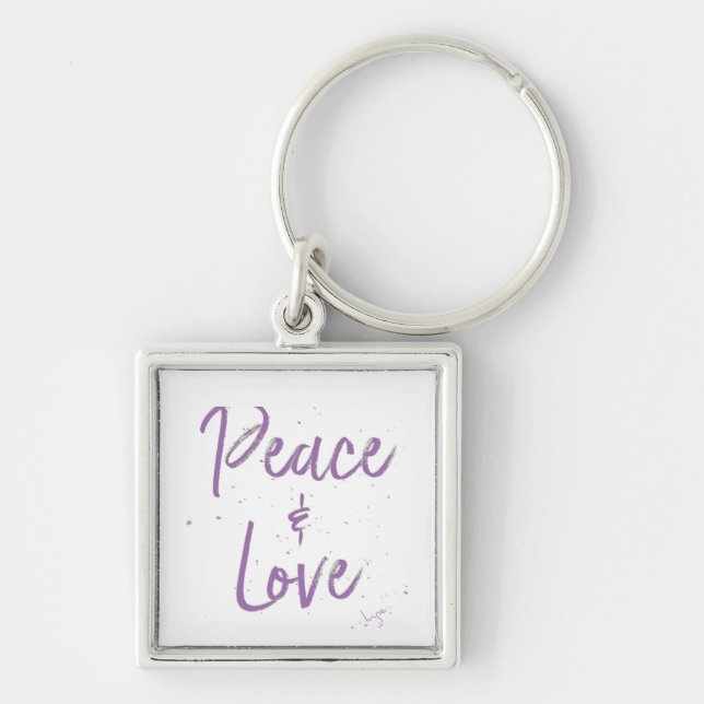 PEACE-and-Love-Purple Key Ring (Front)