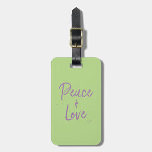 PEACE-and-Love-Purple Luggage Tag