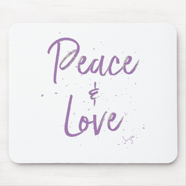 PEACE-and-Love-Purple Mouse Mat (Front)
