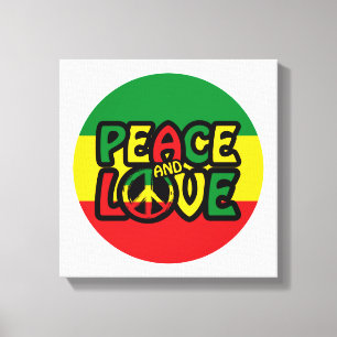 PEACE and LOVE, reggae style Canvas Print