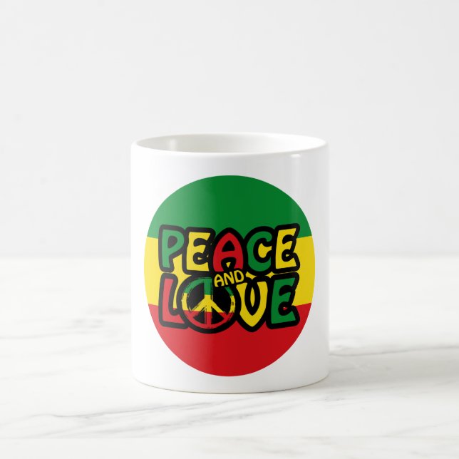 PEACE and LOVE, reggae style Coffee Mug (Center)