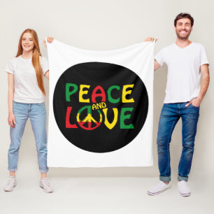 PEACE and LOVE, reggae style Fleece Blanket