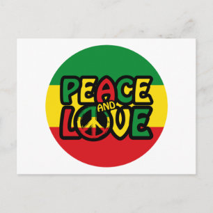 PEACE and LOVE, reggae style Postcard