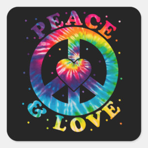 Peace and Love Square Sticker