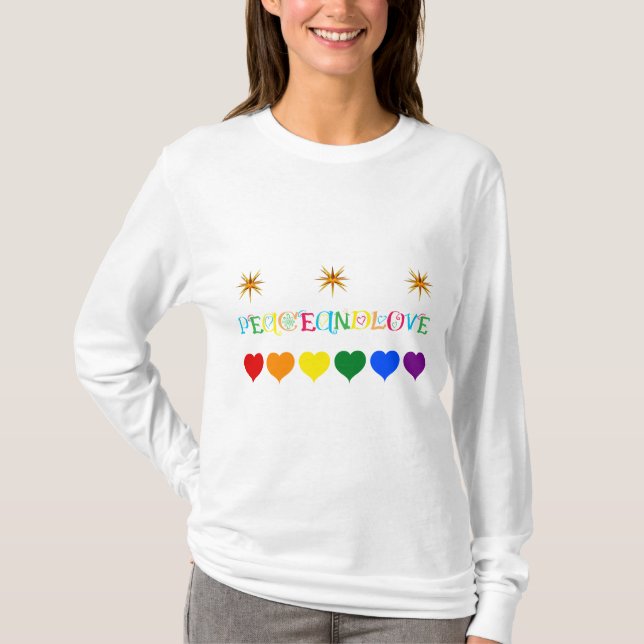 Peace and Love  T-Shirt (Front)